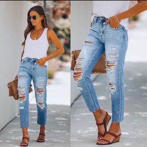 Vici - Nico Distressed Denim, Size 7 /27, EUC